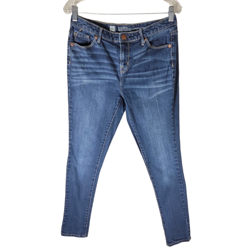 Mossimo curvy skinny jeans Women's size 6 mid rise blue stretch denim